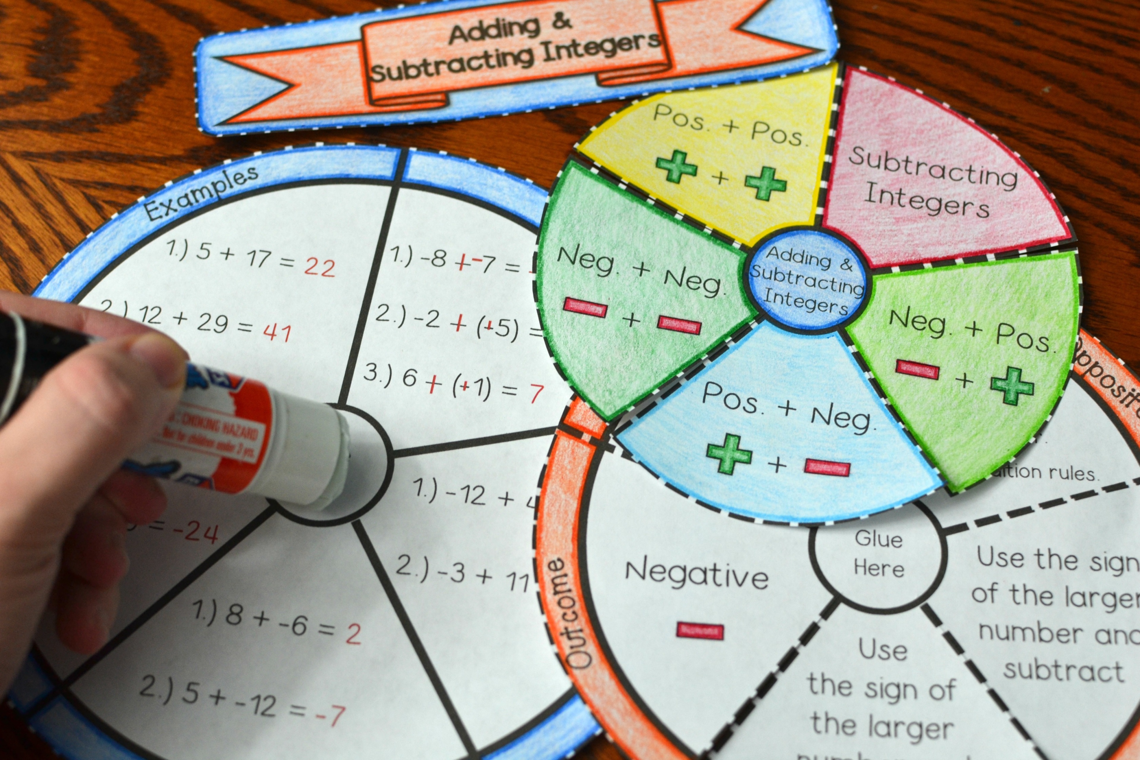 adding-and-subtracting-integers-wheel-foldable